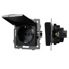 Изображение Механизм розетки влагозащищённый SCT-MCP-PL-BK-V (250V, 16A) (Arlight, -)
