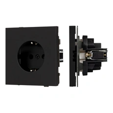 Изображение Механизм электрической розетки SCT-TENDO-MEU1-SFPL-BK (230V, 16A) (Arlight, Черный soft-touch)