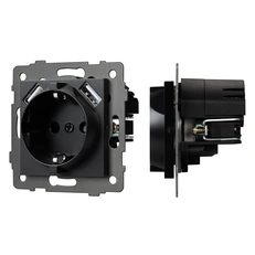 Изображение Механизм розетки с USB зарядкой SCT-MUAA-PL-BK-V (250V, 16A) (Arlight, -)
